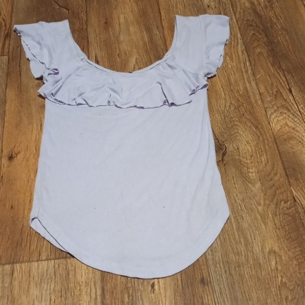Free People Lavender Light Purple Ruffled Tank Top/Blouse Size Small